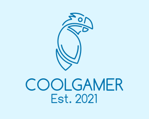 Wildlife Center - Blue Cockatoo Monoline logo design