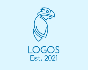 Nature Reserve - Blue Cockatoo Monoline logo design