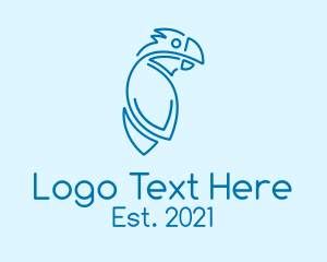 Cockatoo - Blue Cockatoo Monoline logo design