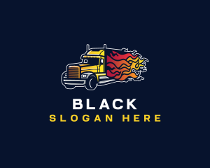 Express - Logistics Truck Flame logo design