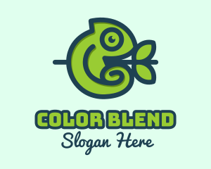 Chameleon - Forest Cute Chameleon logo design