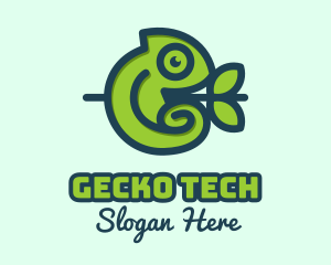 Gecko - Forest Cute Chameleon logo design