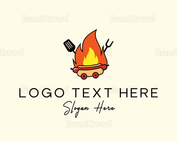 Flaming Grill Hotdog Logo