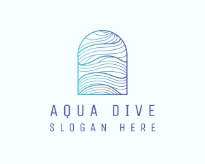 Diving - Ocean Wave Arch logo design