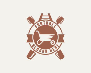 Handyman - Hipster Wheelbarrow Shovel logo design