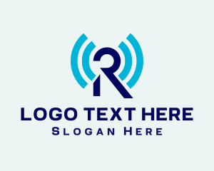 Program - Digital Connection Letter R logo design