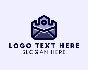 Messaging - Tower Turret Envelope logo design