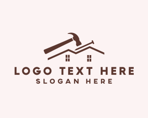 Laborer - Contractor Hammer Roofing logo design