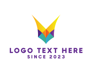 Paint Company - Colorful V Polygon logo design