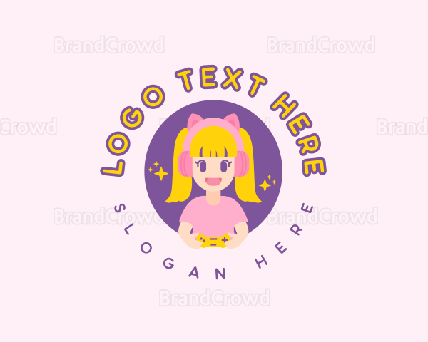 Gamer Girl Streamer Logo