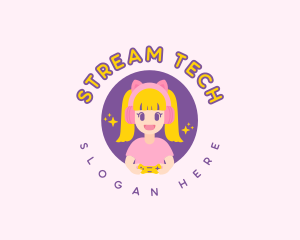 Streamer - Gamer Girl Streamer logo design