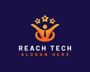 Reach - Star Career Man logo design