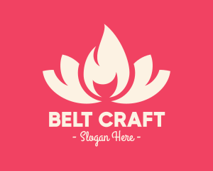 Pink Fire Lotus Candle logo design