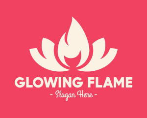 Candle - Pink Fire Lotus Candle logo design