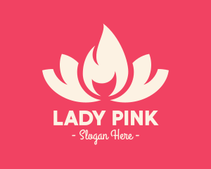 Pink Fire Lotus Candle logo design