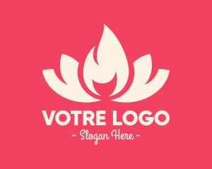 Yoga Center - Pink Fire Lotus Candle logo design