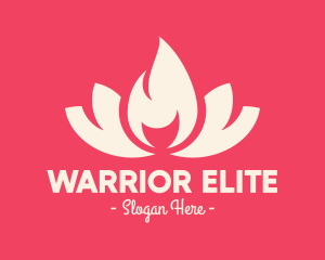 Flame - Pink Fire Lotus Candle logo design