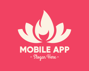 Pink Fire Lotus Candle logo design