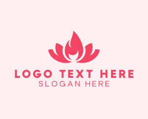 Fire - Pink Fire Lotus Candle logo design