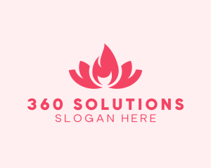 Pink Fire Lotus Candle logo design