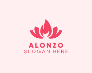 Pink Fire Lotus Candle logo design