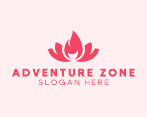 Pink Fire Lotus Candle logo design