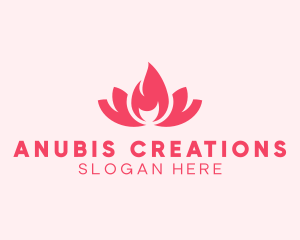 Pink Fire Lotus Candle logo design