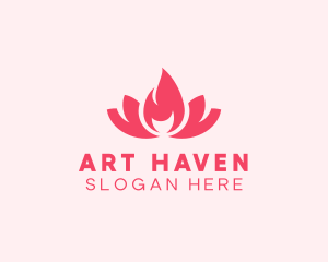 Pink Fire Lotus Candle logo design