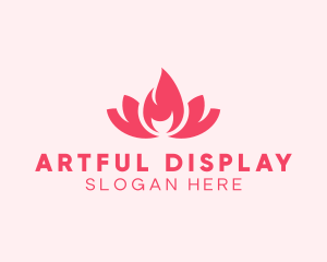 Pink Fire Lotus Candle logo design