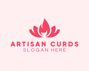 Pink Fire Lotus Candle logo design