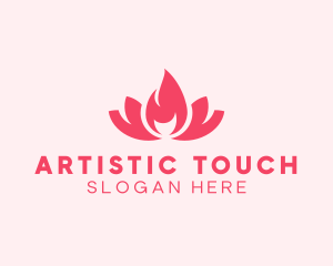 Pink Fire Lotus Candle logo design