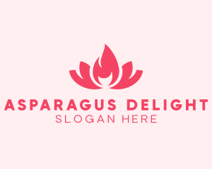 Pink Fire Lotus Candle logo design