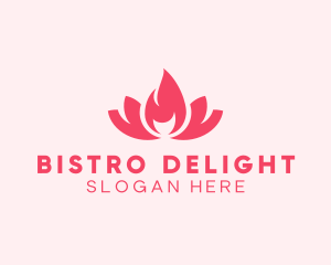 Pink Fire Lotus Candle logo design