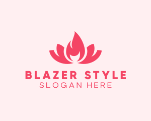 Pink Fire Lotus Candle logo design