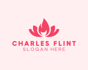 Pink Fire Lotus Candle logo design