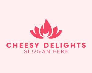 Pink Fire Lotus Candle logo design