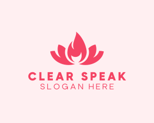 Pink Fire Lotus Candle logo design