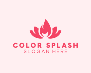 Pink Fire Lotus Candle logo design