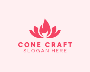 Pink Fire Lotus Candle logo design