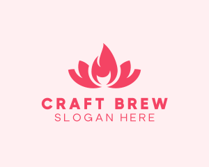 Pink Fire Lotus Candle logo design