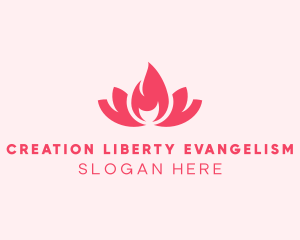 Pink Fire Lotus Candle logo design