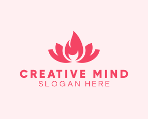 Pink Fire Lotus Candle logo design