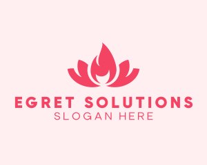 Pink Fire Lotus Candle logo design