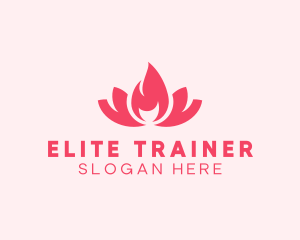 Pink Fire Lotus Candle logo design