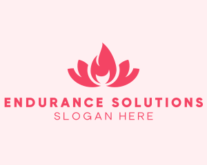 Pink Fire Lotus Candle logo design