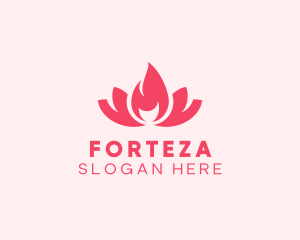 Pink Fire Lotus Candle logo design