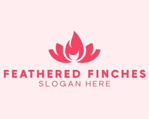 Pink Fire Lotus Candle logo design