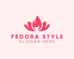 Pink Fire Lotus Candle logo design