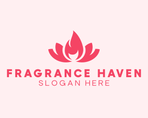 Pink Fire Lotus Candle logo design