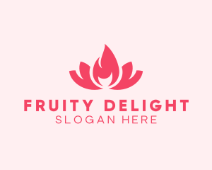 Pink Fire Lotus Candle logo design